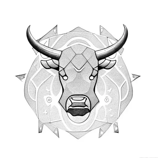 Linear Bull - Mandala / Tattoo Style