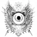 seraphim with eyes tattoo design idea