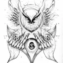 seraphim with eyes tattoo design idea