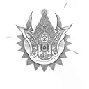 Hamsa Symbol, Nazar boncuk, tree, elephant tattoo design idea