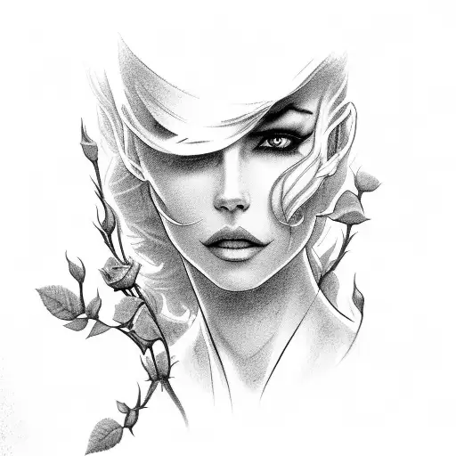 the gunslinger in a field of roses staring at the dark tower tattoo design idea