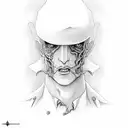 Roland in a field of roses staring at the dark tower tattoo design idea