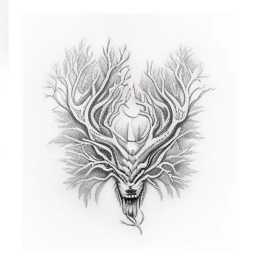 dark forest tattoo design idea