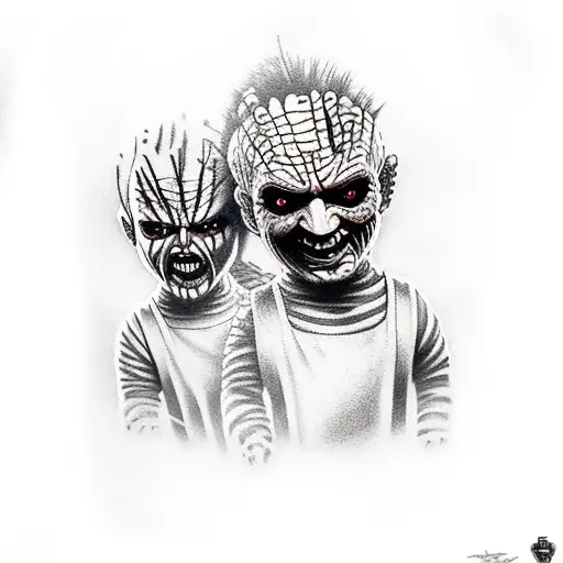 Freddy Krueger and Chucky tattoo design idea