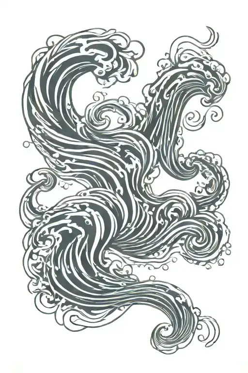 long single abstract wavy line tattoo tattoo design idea