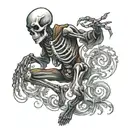 skeleton dancing tattoo design idea