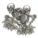 skeleton dancing tattoo design idea