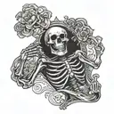 skeleton dancing tattoo design idea