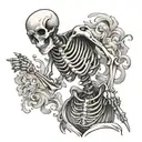 skeleton dancing tattoo design idea