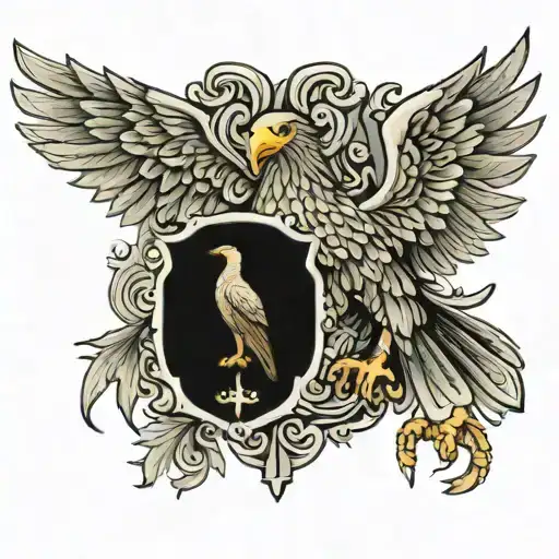 polish eagle and silesian eagle flying tattoo design idea