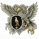 polish eagle and silesian eagle flying tattoo design idea