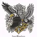 polish eagle and silesian eagle flying tattoo design idea