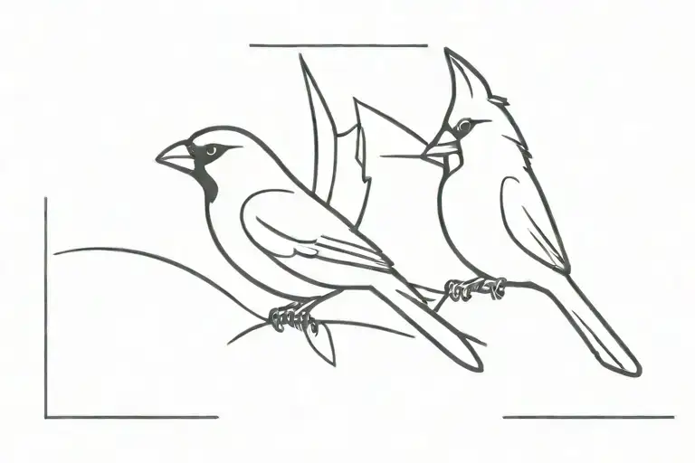 swollow bird and cardinal flying tattoo design idea