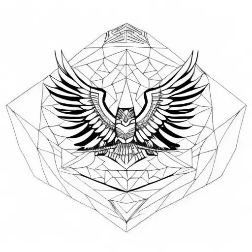 eagle wing in space tattoo design idea