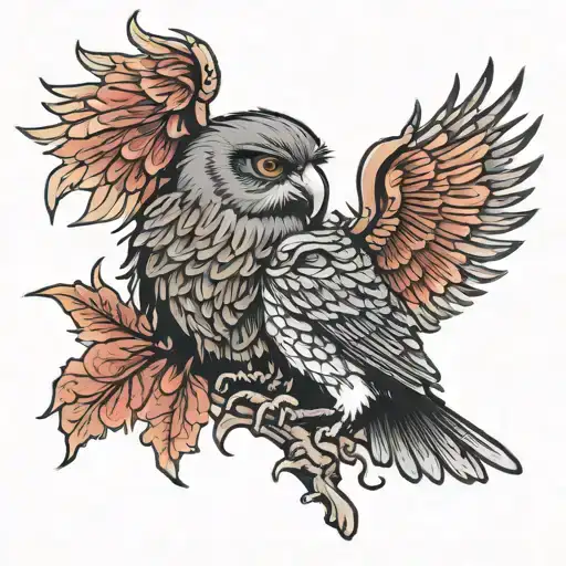 raven owl and a10 warthog  tattoo design idea