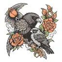 raven owl and a10 warthog  tattoo design idea