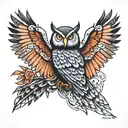 raven owl and a10 warthog  tattoo design idea