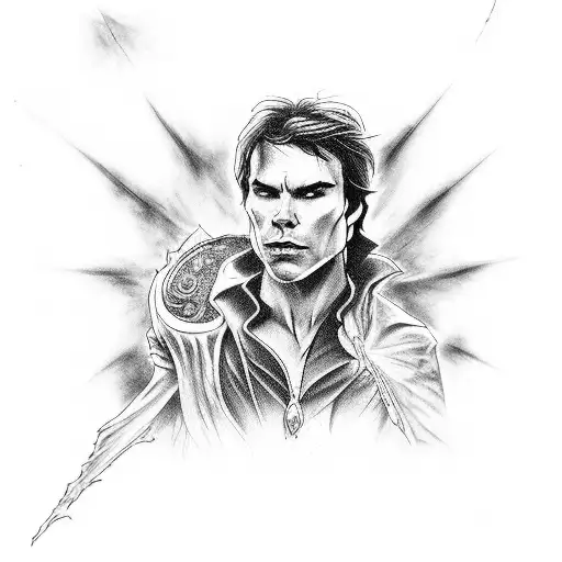 vampire, vervain, blood, damon salvatore tattoo design idea