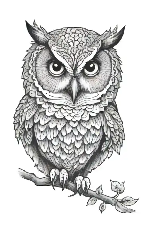 owl face with mandela tattoo tattoo design idea