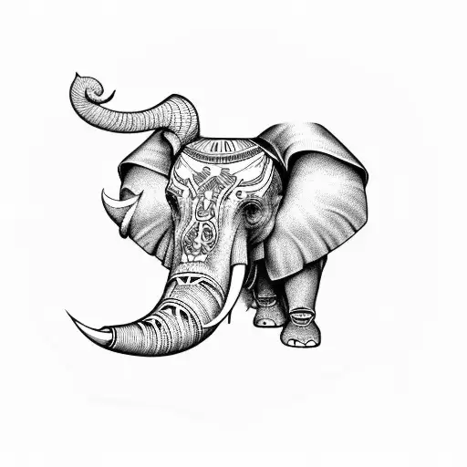 elephant skulls tattoo design idea