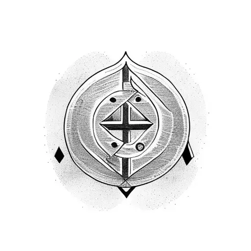 A backpacker surrounded by Nordic runes symbolizing the love for family and adventure tattoo design idea