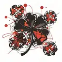 black five leaf clover tattoo design idea