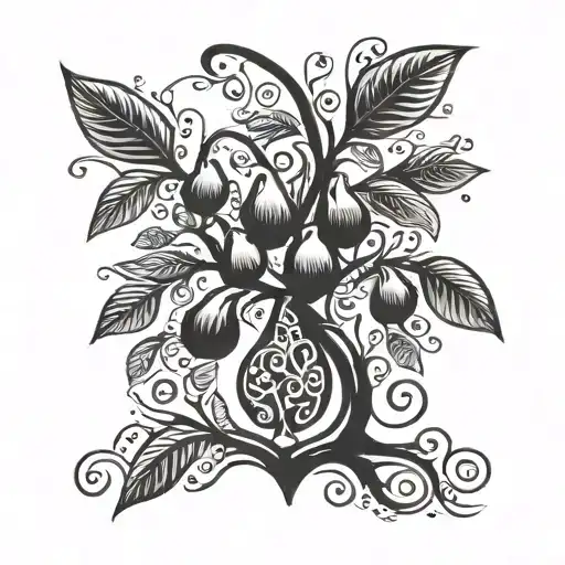 pear tree tattoo design idea