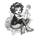 betty boop wearing tattoo design idea