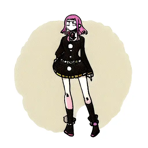 one piece and goth tattoo design idea