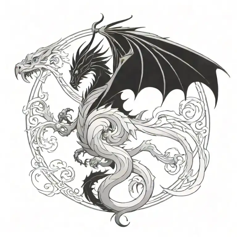 Drache fliegend von oben wenig Details based on the festival tattoo design idea