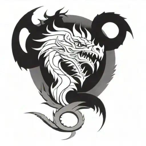 Drache fliegend von oben wenig Details based on the festival tattoo design idea