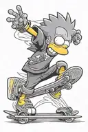Bart Simpson skateboarding tattoo design idea