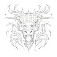 Dragon head, mouth open tattoo design idea