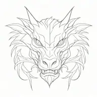 Dragon head, mouth open tattoo design idea