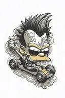 Bart Simpson skateboarding tattoo design idea