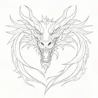 Dragon head with neck, mouth open tattoo design idea