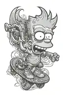 Bart Simpson skateboarding tattoo design idea