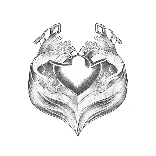 puzzle heart tattoo design idea