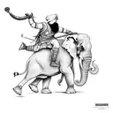 Sikh warrior jump attacking an elephant using his spear tattoo design idea