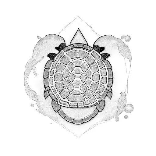 Anime trans music turtle tattoo design idea