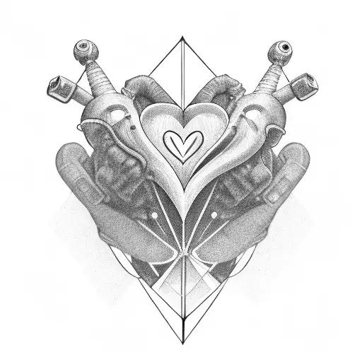 polyamory infinity heart with triquetras tattoo design idea