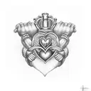 polyamory infinity heart claddagh with triquetras tattoo design idea