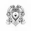 polyamory infinity heart claddagh with triquetras tattoo design idea