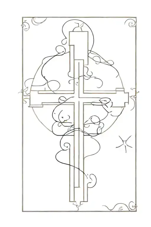 cross and psalms 46:5 bible verse tattoo design idea