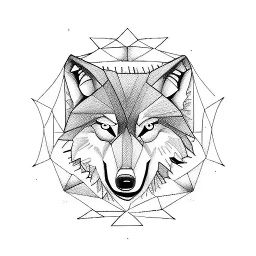 Wolf and two children and two children  tattoo design idea