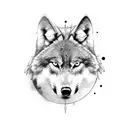wolf with nordic elements tattoo design idea