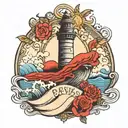 sic parvis magna with waves crashing in the background tattoo design idea