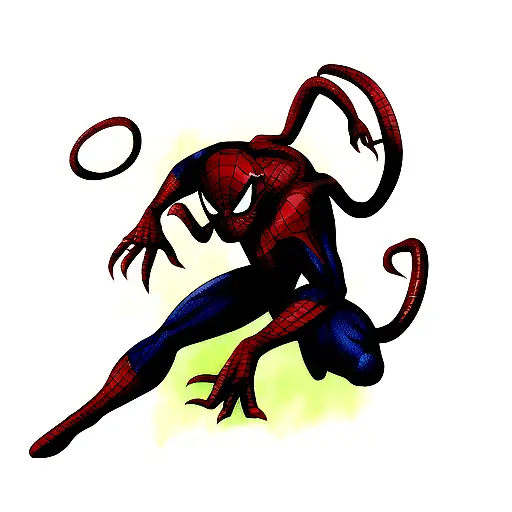 Spiderman fighting Venom tattoo design idea