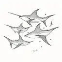 eagle rays swimming tattoo design idea