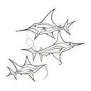 eagle rays swimming tattoo design idea